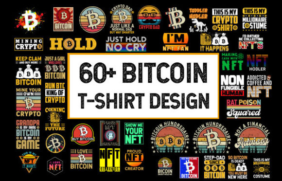 60 Crypto Bitcoin T-Shirt Bundle: Graphics & Designs
