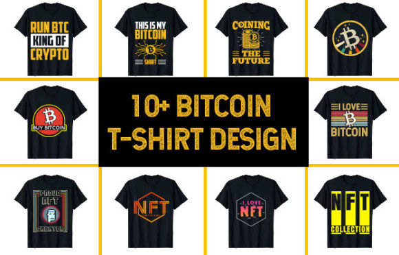 Bitcoin T-shirt Design Bundle: Graphics & T-Shirt Designs