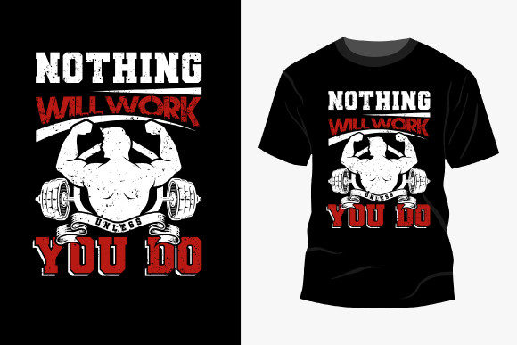 Fitness Gym T Shirt Design: Graphics & Print Templates