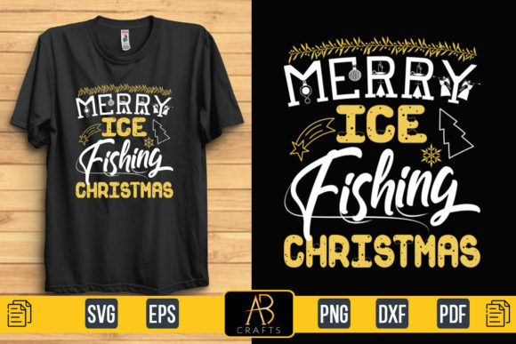 Merry Ice Fishing Christmas Shirt Graphics & Print Templates